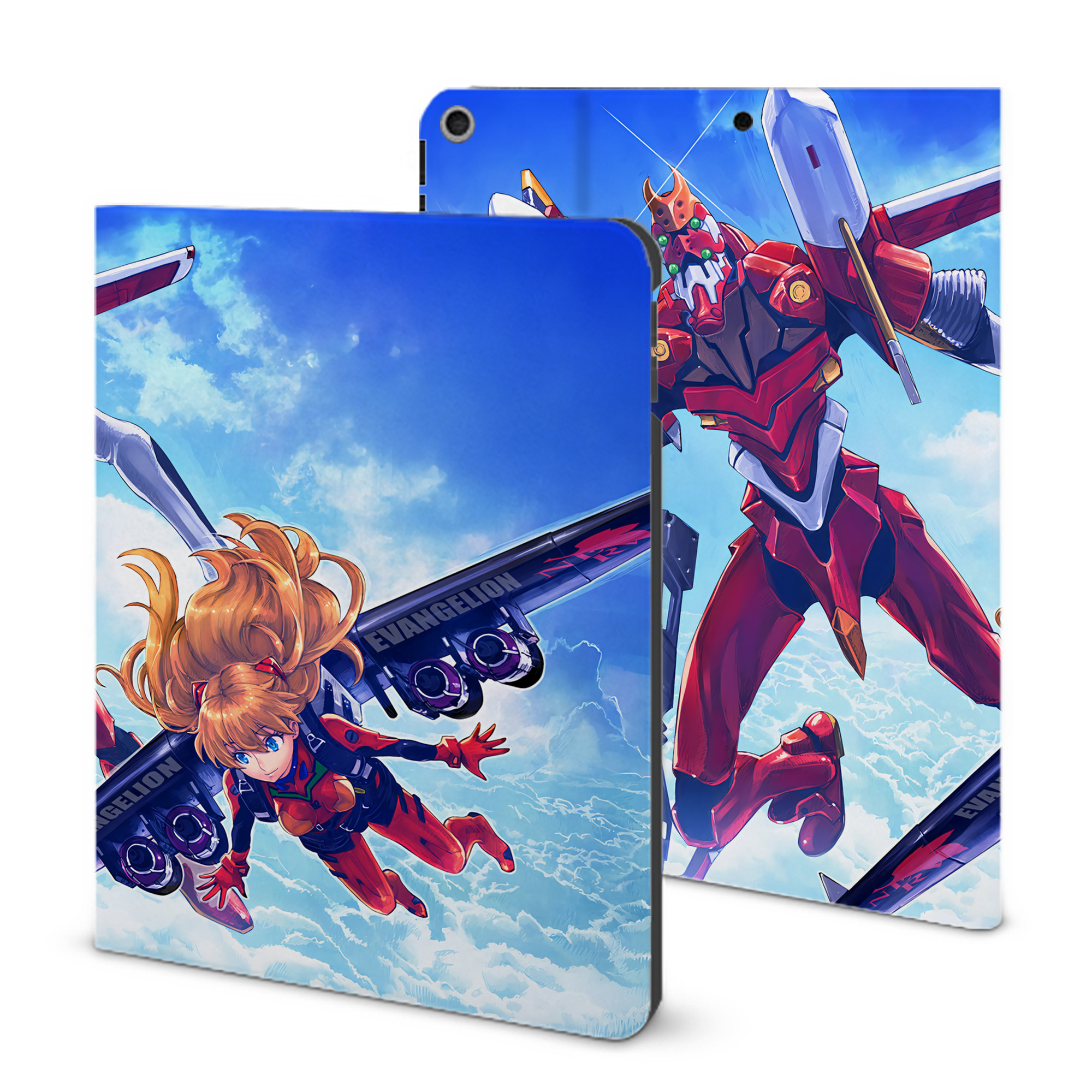 （画像用） EVA 新世紀エヴァンゲリオン IPad ケース ブック型 PUレザー TPU 耐衝撃 軽量 薄型 ペン収納なし 全面保護 IPad 各モデル対応